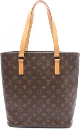 Louis Vuitton Brown Monogram Coated Canvas Leather Handbag Tote Bag (Pre-Owned)