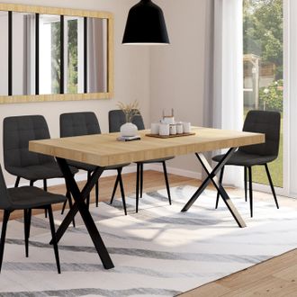 IDMarket Idmarket - Alma Mesa De Comedor Para 6 Personas, Dise&ntilde;o Industrial 160 Cm