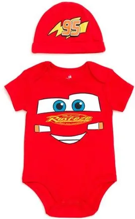 Disney Winnie the Pooh One Piece Bodysuit and Hat Set in Red Mcqueen at Nordstrom, Size 0-3M