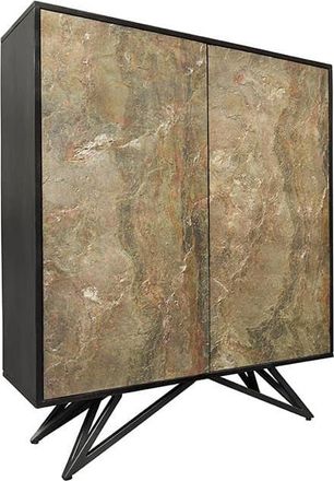 Global Interiors Design Highboard Mountain Soul, Naturstein Natur - 100 x 120 cm