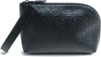Ferragamo Pre-owned Clutches, male, Black, Size: ONE SIZE Pre-owned Leather clutches