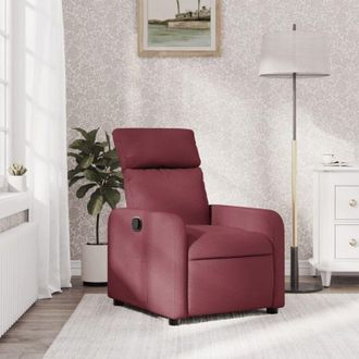 vidaXL Sill&oacute;n Reclinable De Tela Rojo Tinto Vidaxl