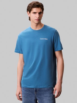 Calvin Klein Jeans T-Shirt CALVIN KLEIN JEANS SS 30s E WRD STRTCH, Herren, Gr. XL, blau (blausteel), Single Jersey, Obermaterial: 100% Baumwolle, unifarben, regular fit 