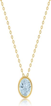 MAX + STONE 14k Yellow or White Gold 7mm Round Pendant Necklace with 18 Inch Cable Chain