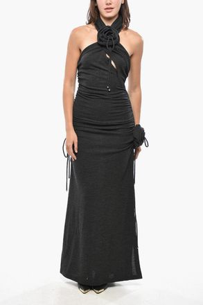 Burberry Wool Halter-Neck Dress with Open Back Burberry