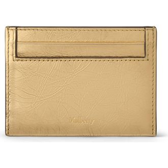 Mulberry Crinkled Metallic Leather Card Case in Somerset Gold at Nordstrom
