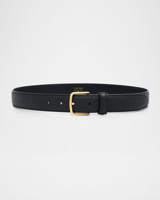 The Row Classic Pebbled Leather Belt