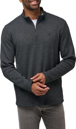 Travis Mathew Last Sunset Thermal Half Zip Pullover in Heather Dark Grey at Nordstrom Rack, Size Small