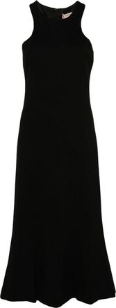 Twin-Set halterneck midi dress - women - Elastane/Polyester/Polyamide/Viscose - 40 - Black