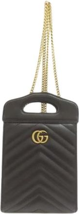 Gucci Pre-owned Vintage Mini Schoudertas - Dames - Vintage Mini Tas - Zwart - ONE Size - Leer - Vintage