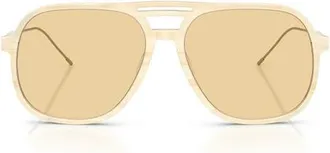 Brunello Cucinelli 57mm Pillow Sunglasses in Blonde Havana/yellow at Nordstrom