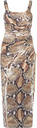 Roberto Cavalli Elegante Jurk - Dames - Casual kleedjes - Bruin - XS - Nylon - Kleedjes