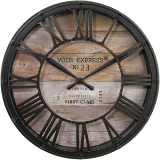 OEM Reloj De Pared Vintage De Madera Negra De 39 Cm Con Dise&ntilde;o Retro