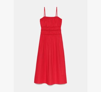 Kate Spade New York Smocked Strapless Midi Dress