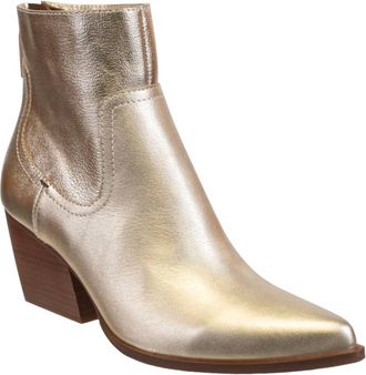 Naked Feet Womens Baton Heeled Boots In Soft Gold