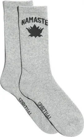 Spiritual Gangster Lotus Crew Socks in Heather Grey at Nordstrom