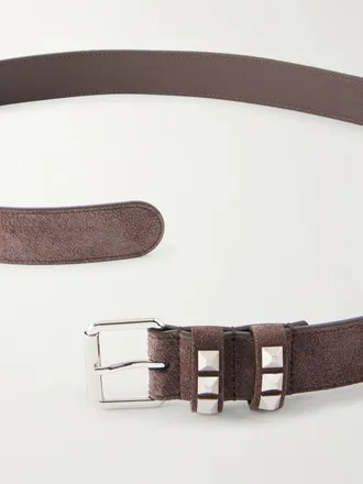 Valentino Garavani 3cm Rockstud Suede Belt