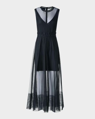 Akris Techno Tulle Fit-&-Flare Gown