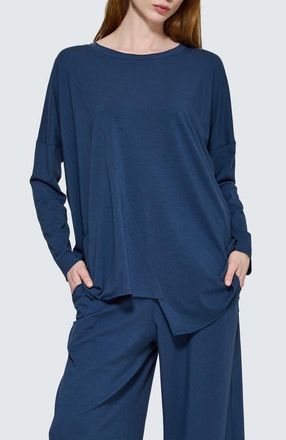 Luukaa D'Celli Greta Asymmetrical Blouse in Teal at Nordstrom, Size X-Large