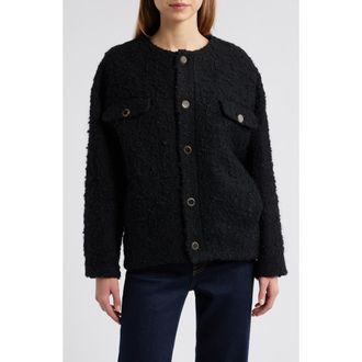 Frame Denim Cocoon Short Coat in Black Multi at Nordstrom Rack, Size X-Large