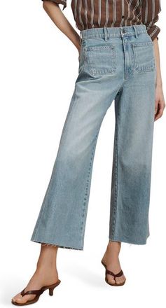 Veronica Beard Taylor High Waist Crop Wide Leg Jeans in Big Splash at Nordstrom, Size 29