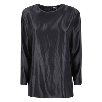 Giorgio Armani Blusa en Sat&eacute;n de Seda Tussah - Tops - Mujer - Negro - S