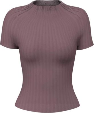 Guess Truien & Vesten, Dames, Paars, L, Leer, Perilla Sheer Yoke Top