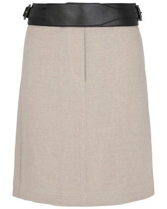 Ferragamo Linen Skirt With Removable Leather Belt