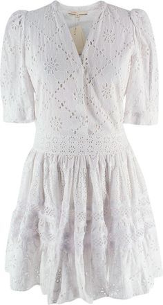 Maje White Rayanette A Line Eyelet Dress Size XS