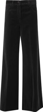 Aspesi Brown Mod 0156 Velvet-Finish Wide-Leg Cotton Pants