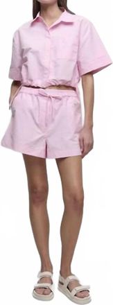 SIMKHAI Jenkins Cotton Drawstring Shorts In Daisy