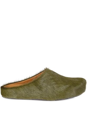 Marni Fussbett Sabots calfhair mules - men - Calf Hair/Calf Leather/Rubber - 41 - Green