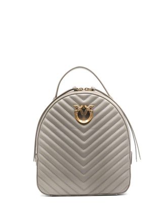 Pinko Love leather backpack - Neutrals