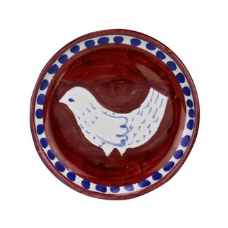 Arcucci feather burgundy bread saucer &oslash;17 cm