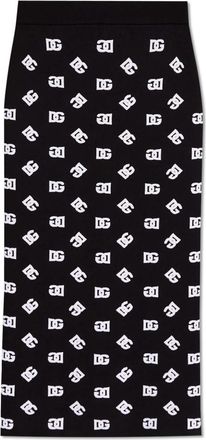 Dolce & Gabbana Rok met monogram - Dames - Midirokken - Zwart - M - Rokken
