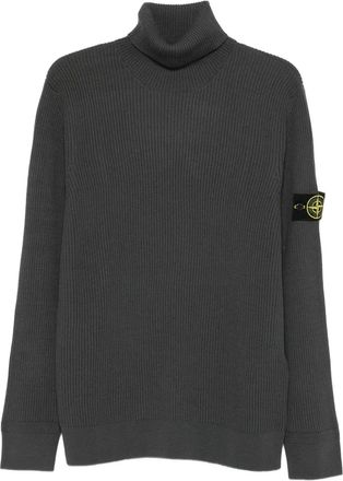 Stone Island Maglione a coste con collo alto - Grigio