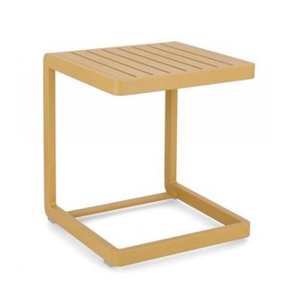 Konte Design Lote de 2 mesas bajas rectangulares de aluminio,color amarillo mostaza