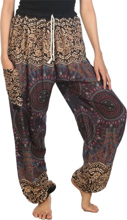 Lofbaz Womens Rose 2 Drawstring Harem Genie Boho Pants Grey 4XL