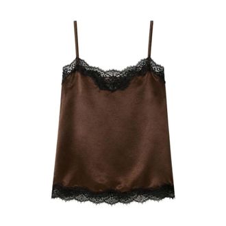 Twinset Dames, Tops, Bruin, Maat: XS