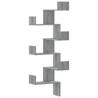 vidaXL Scaffale Angolare Muro Grigio Sonoma 45x45x147 Cm Multistrato - Vidaxl