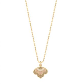 Jessica Elliot Womens Enameled Lotus Pendant Necklace In Vermeil/neutral