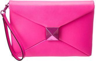Valentino One Stud Leather Clutch