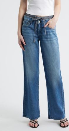 Rag & Bone Featherweight Saige Boxer Relaxed Straight Leg Jeans in Miler Stripe at Nordstrom, Size 29