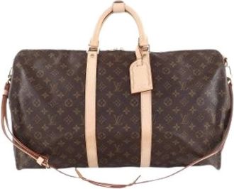 Louis Vuitton Pre-owned Keepall Bandouliere 55 - Dames - Vintage Weekendtas - Bruin - ONE Size - Leer - Vintage