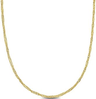 Amour 1.9mm Diamond-cut Singapore Necklace In 14K Yellow Gold - 18 In