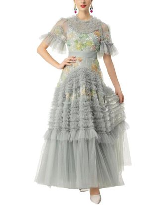 Burryco Short Sleeve Embellished Maxi Dress