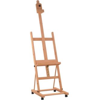 vidaXL Vidaxl - Caballete De Pintura Madera Maciza De Haya 55x53,5x178 Cm