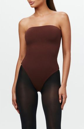 Naked Wardrobe Meant Tube Bodysuit in Chocolate at Nordstrom, Size X-Small