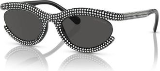 Swarovski Ovale Zonnebril - Dames - Zonnebrillen - Zwart - 54 MM - Accessoires