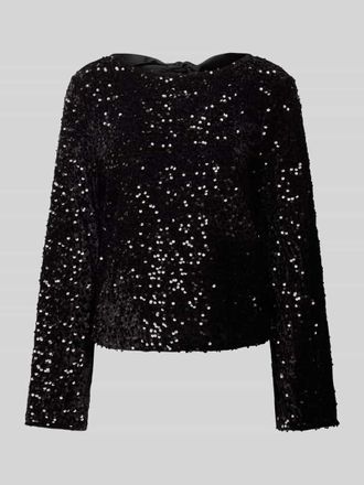 Pieces Regular Fit Langarmbluse mit Schleife Modell KAM in Black, Gr&ouml;&szlig;e S